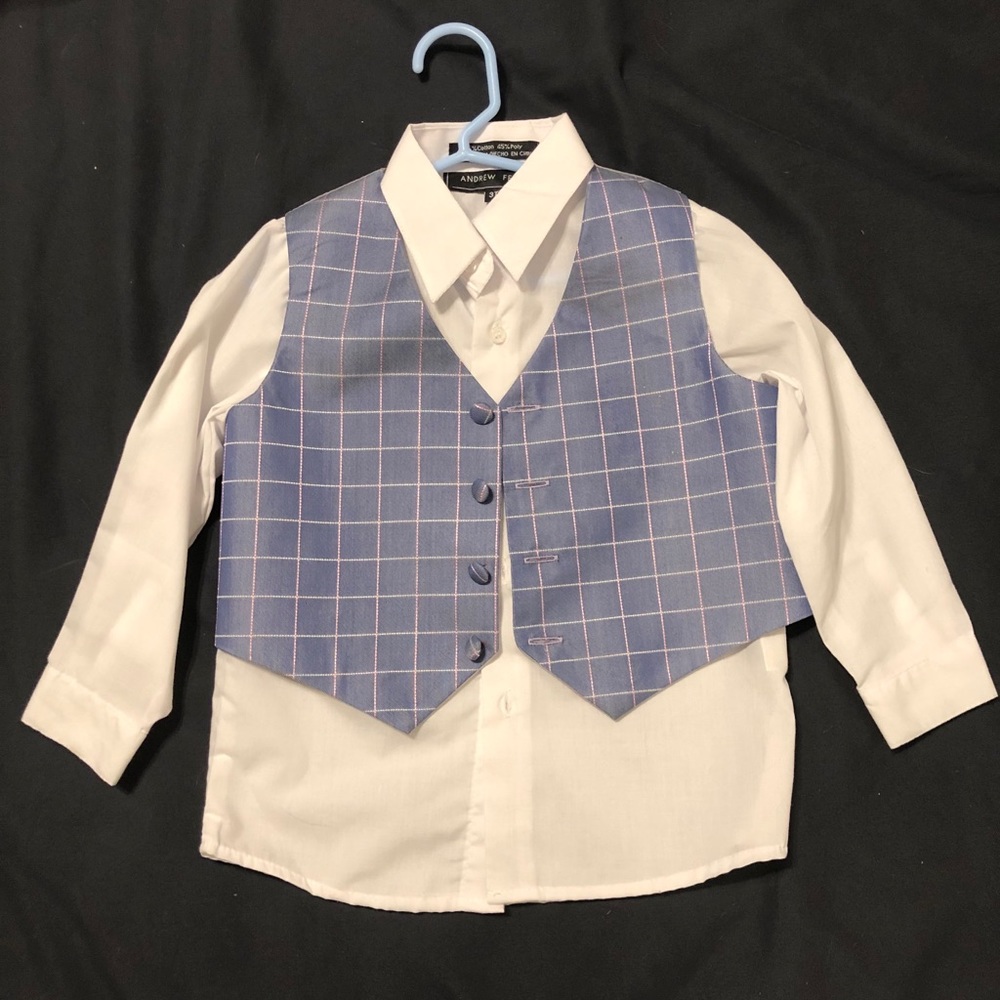 3t vest and white shirt